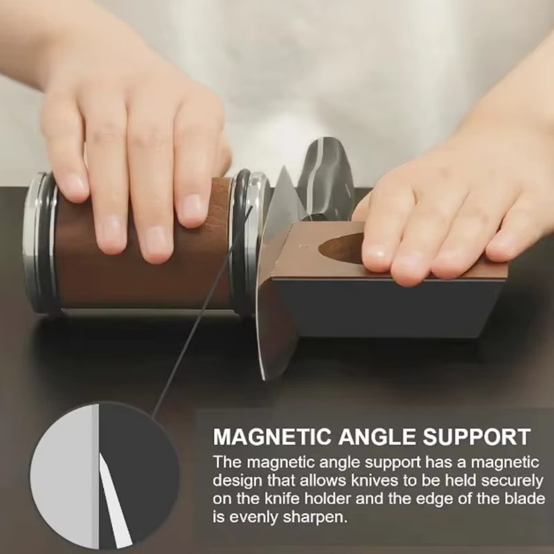 Magnetischer Rollmesser-Schärfer mit 4-Winkel-Basis, 5 Arten Schleifscheiben und EVA-Schutz inklusive Geschenkbox - Bild 2