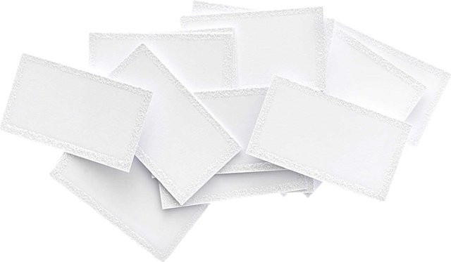 Rico Design Paper Poetry Papierkärtchen weiß-glitter, 24 Stück, B: 7 cm, H: 4 cm - Bild 1