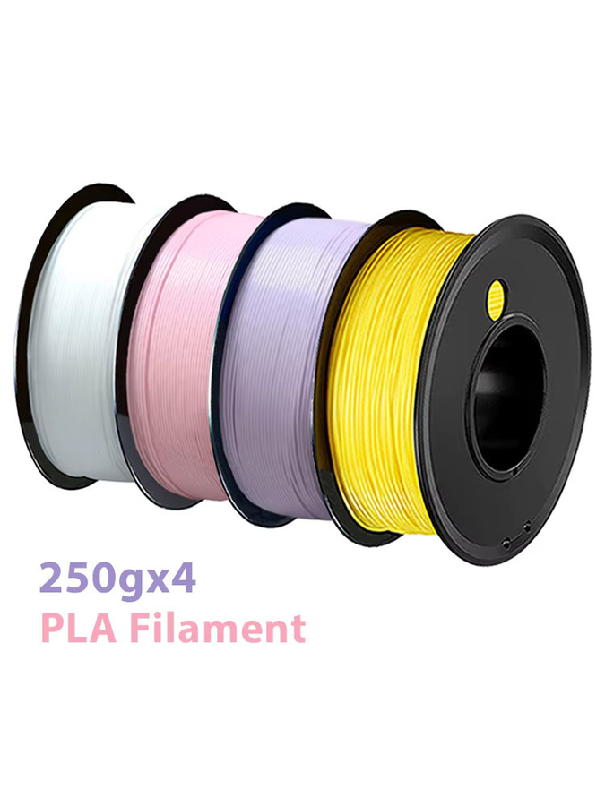 3D Maliang PLA Filament 1,75mm für FDM 3D-Druck, 4x 250g, Farben: Gelb, Weiß, Rosa, Lila - Bild 2