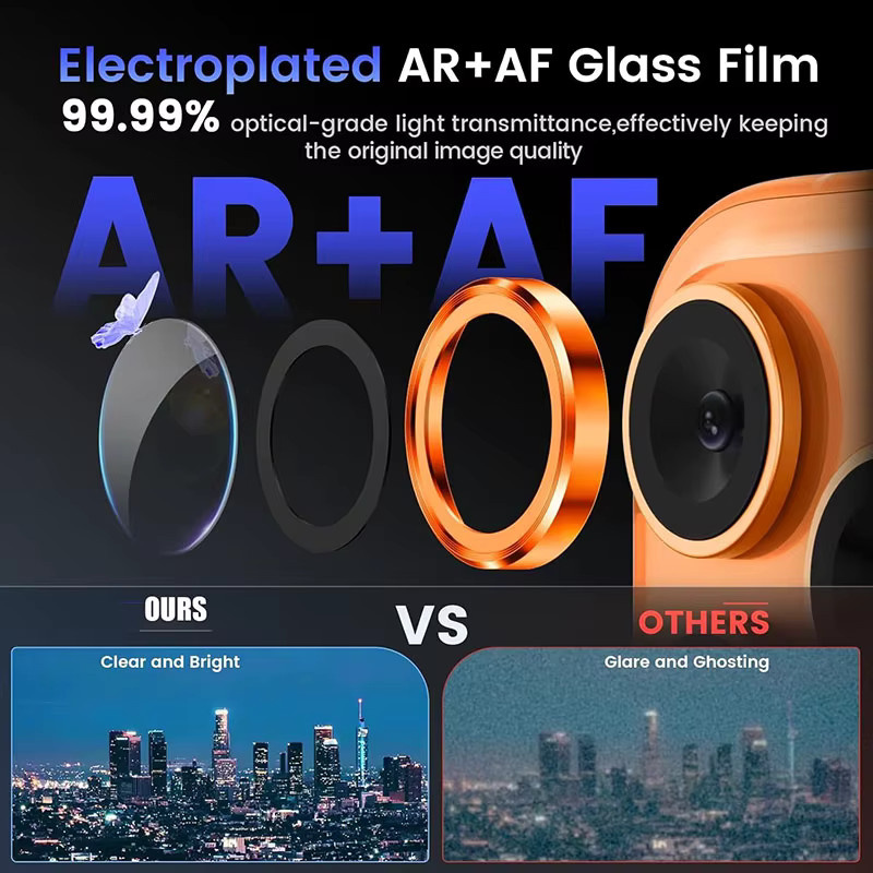 Metall-Glas-Kameraschutz für iPhone 17 Pro und iPhone 17 Pro Max in Blau mit gehärtetem Glas und Objektiv-Schutzring - Bild 2