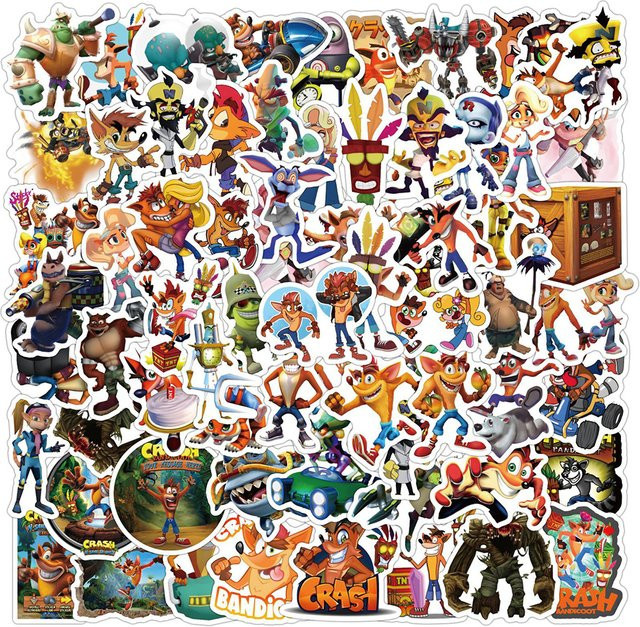 Charile Crash Bandicoot Cartoon Aufkleber, 10/30/60-teiliges Set - Bild 1