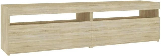 2er-Set vidaXL TV-Schränke in Sonoma-Eiche mit integrierter LED-Beleuchtung, B/T/H: 75 x 35 x 40 cm - Bild 1