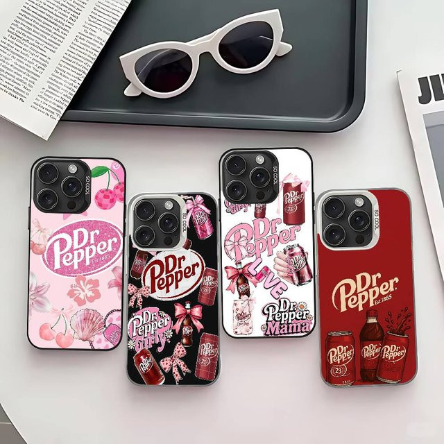 Cherry Drink D-Dr-P-Pepper Handyhülle für iPhone 11 bis iPhone 17 Pro Max stoßfest in Silber - Bild 1