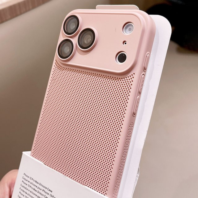 JOYCAPA Dünnes PC-Gehäuse mit Wärmeableitung und Kameraschutz-Netzabdeckung für iPhone Modelle in Weiß oder Pink - Bild 1