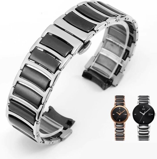 Rado Uhrenarmband, Edelstahl, Keramik, Schwarz, Unisex - Bild 1