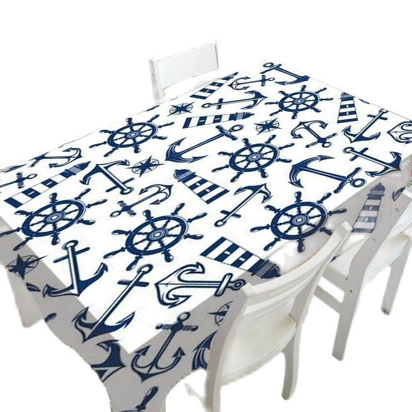 Super Six Tischdecke mit blau-weißen Streifen, wasserabweisend und waschbar, B/T: 70 x 70 cm - Bild 2