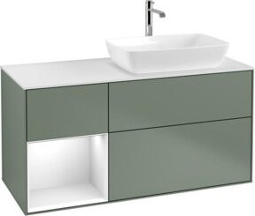 V&B Finion Waschtischunterschrank mit Wandbeleuchtung in Weiß lackiert, Breite: 120 cm, Tiefe: 50,1 cm, Höhe: 50,1 cm - Bild 1