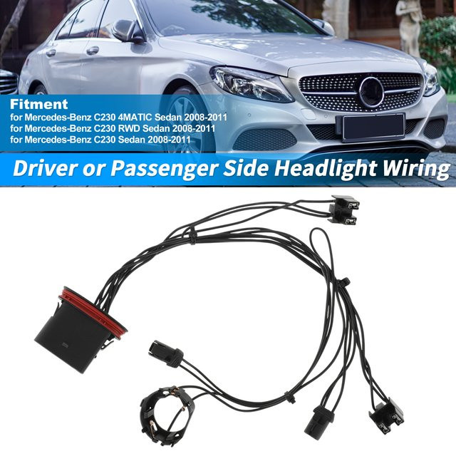 X Autohaux Scheinwerferkabelbaum für Mercedes-Benz W204 C300 C230 C350, Schwarz - Bild 1