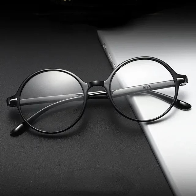 MDOD Lesebrille, rund, Vollrand, Kunststoff, schwarz, Damen - Bild 1