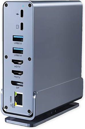 Value USB-C Docking Station 16in1 in Grau mit HDMI/DP 4K60, Gigabit Ethernet, USB-A, USB-C, PD, SD/microSD und Audio-Anschluss - Bild 1