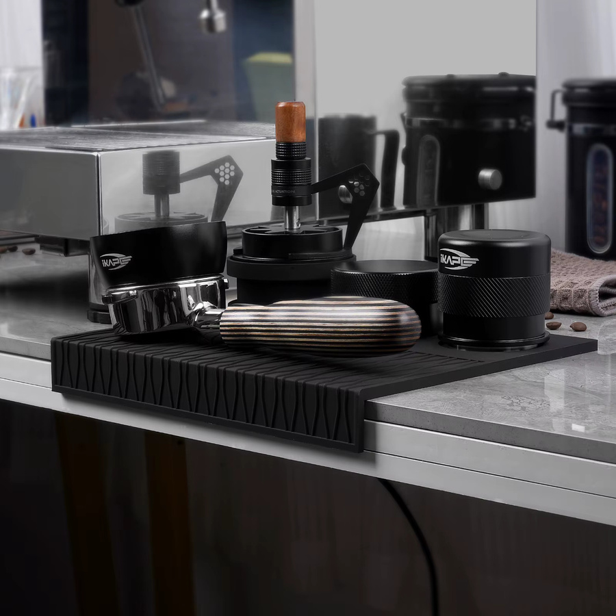 IKAPE Espresso-Tampermatte aus lebensmittelechtem Silikon in Schwarz, rechteckig - Bild 3