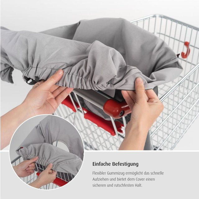 Reer HygieneCover Schutzbezug für Einkaufswagen in Grau - Bild 4