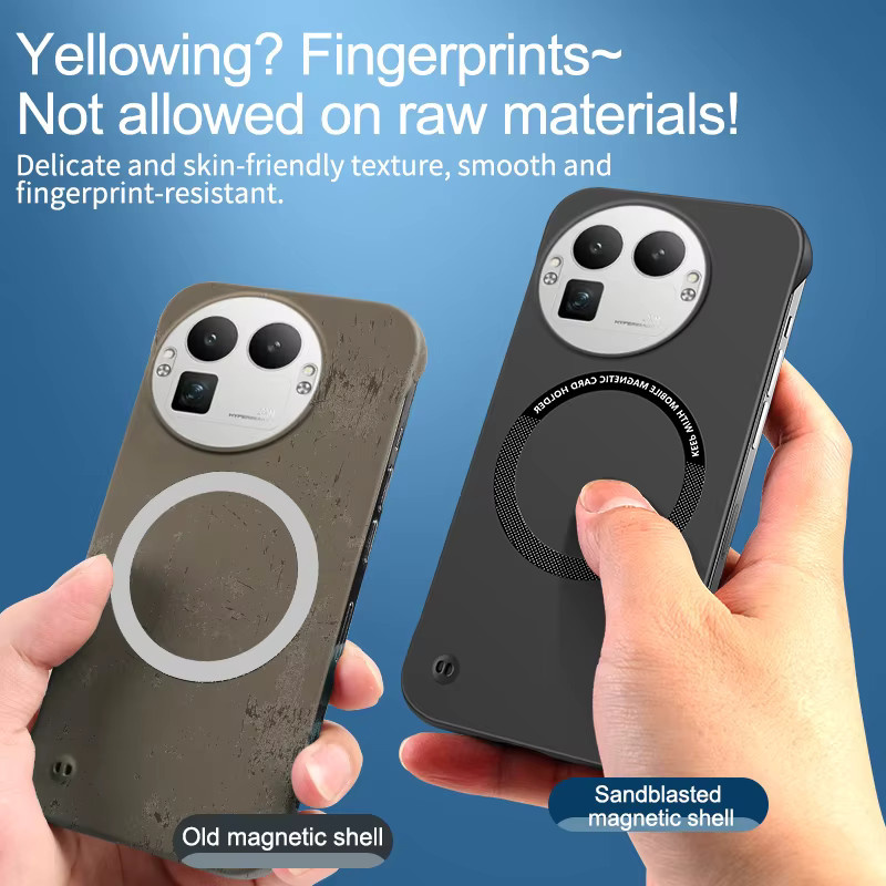 Magnetische und ultradünne Handyhülle für OPPO Realme GT 8 und GT8 Pro 5G in Orange, rahmenlose Schutzhülle aus hartem PC mit hautfreundlicher Rückseite - Bild 5