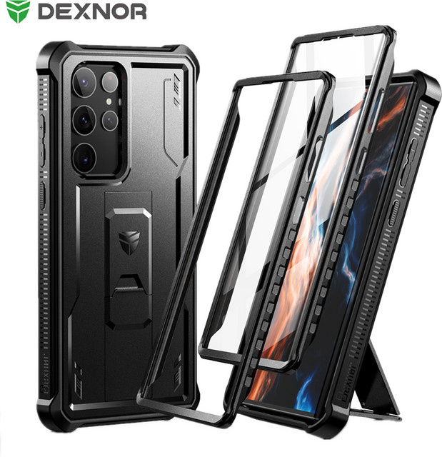 Samsung Galaxy S23 5G Schutzhülle mit Doppel-Frontrahmen in Blau und Schwarz – Militärqualität Stoßfeste Rüstung-Schutzhülle - Bild 1