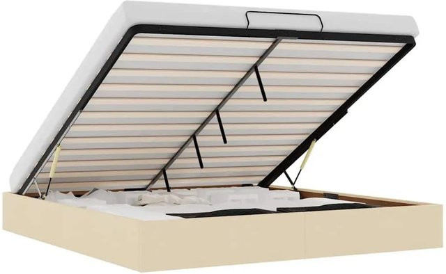 vidaXL Ottoman-Bett mit Stoffbezug in Beige, B/T: 200 x 200 cm - Bild 1