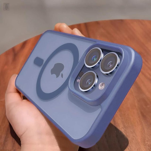 Yiran MagSafe Magnetische Schutzhülle für iPhone 11 bis 15 Pro Max Plus, Transparent Dunkellila, Stoßfest und Rutschfest - Bild 1