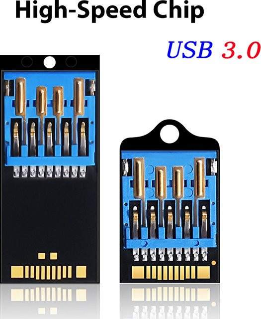 JASTER USB 3.0 Flash-Laufwerk mit Black Colloid Chip, 128 GB, USB-A Anschluss, Schwarz - Bild 1