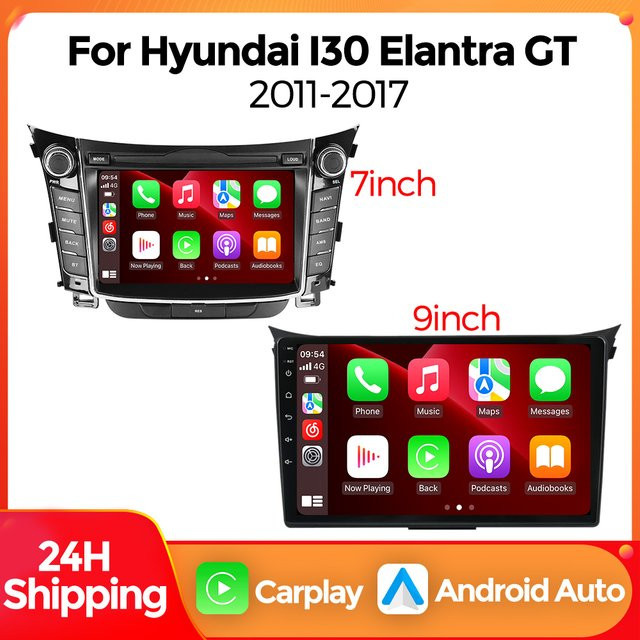 MEKEDE Carplay Android Auto Autoradio mit Bluetooth für Hyundai I30 Elantra GT 2011 - 2017, Multimedia Videoplayer in Schwarz - Bild 1