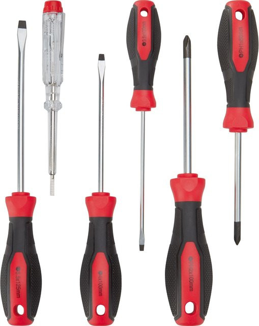 LUX-TOOLS 6-teiliger Schraubendrehersatz in Rot - Bild 1