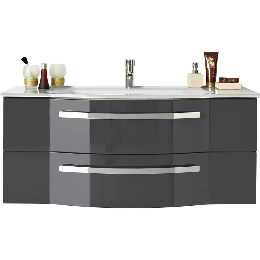 Pelipal Waschbeckenunterschrank Serie 4005 in Steingrau glossy, Breite: 115 cm, Höhe: 48,2 cm - Bild 2