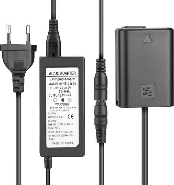 Sony AC-PW20 NP-FW50 Dummy-Akku AC-Netzteil-Adapter DC-Koppler-Kit in Schwarz für Sony A6500 A6300 A6000 A7 A7II A7S A7R Kameras - Bild 1