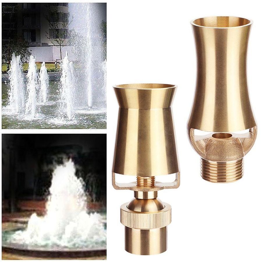 ruosenSY Messing Düse für Springbrunnen und Schwimmbecken mit 1/2 Zoll Innengewinde und 3/4 Zoll Außengewinde für Blubber- und Strahlbrunnen - Bild 3