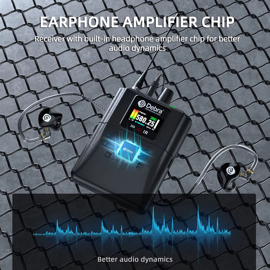 Debra M-PROI Drahtloses In-Ear-Überwachungssystem in Schwarz mit 80 m Reichweite und High-Fidelity 24 Bit/44,1 kHz - Bild 4