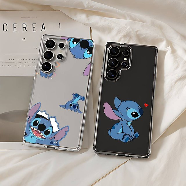 Niedliche Cartoon Silikon-Handyhülle für Samsung Galaxy S21 S22 S23 S24 S25 S26 Ultra FE Plus 5G und A52S mit Stitchies Design - Bild 1