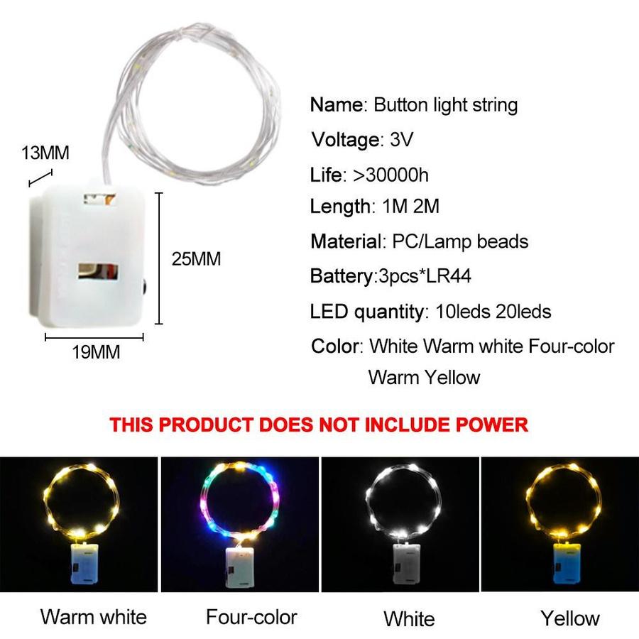 Yongkomo LED Lichterkette String warmweiß für Weihnachtsbaum, Hochzeit und Party, 5m Länge mit 50 LEDs - Bild 7