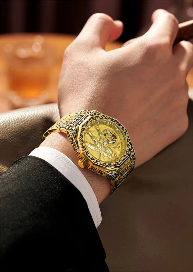 FORSINING Armbanduhr Automatik, Legierung, Schwarz, Herren - Bild 3