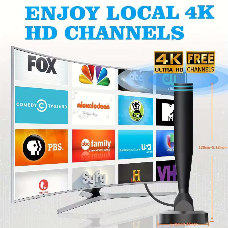 Digitale HDTV Zimmerantenne Mini DVB-T2 Antenne mit 5m Kabel und starker Signalverstärkung in Schwarz - Bild 4