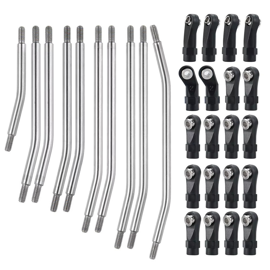YEAHRUN Edelstahl-Lenkgestänge-Set für Axial SCX10 II, Zubehör, Metall - Bild 3