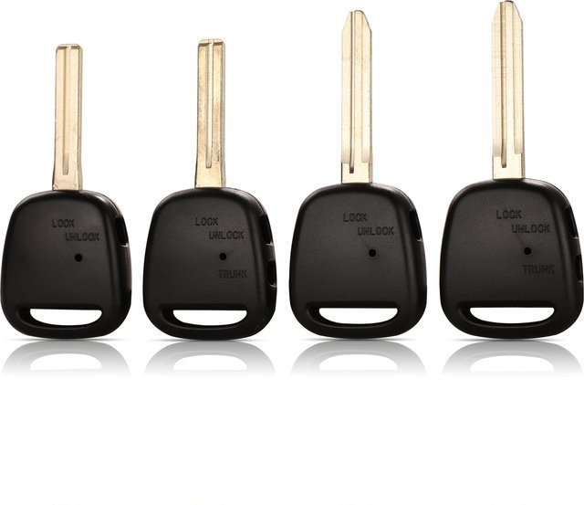 Jingyuqin 10er Set Remote Key Shell für Toyota Mark Carina Estima Harrier Previa Corolla Celica in Schwarz mit Toy43/Toy48 Klinge - Bild 1