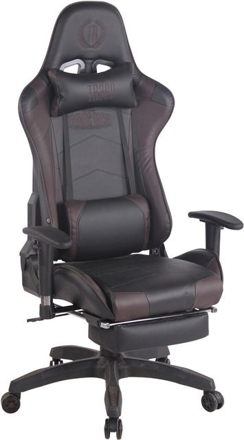 TPFLiving Gaming Bürostuhl Turbine XFM aus Kunstleder in Schwarz/Braun mit Kopfstütze und Armlehnen - Bild 1