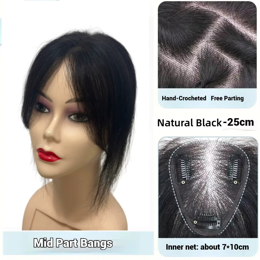 Anemone Haartopper aus Echthaar, Clip-in-Ponyfransen, 10 Zoll, Damen - Bild 5