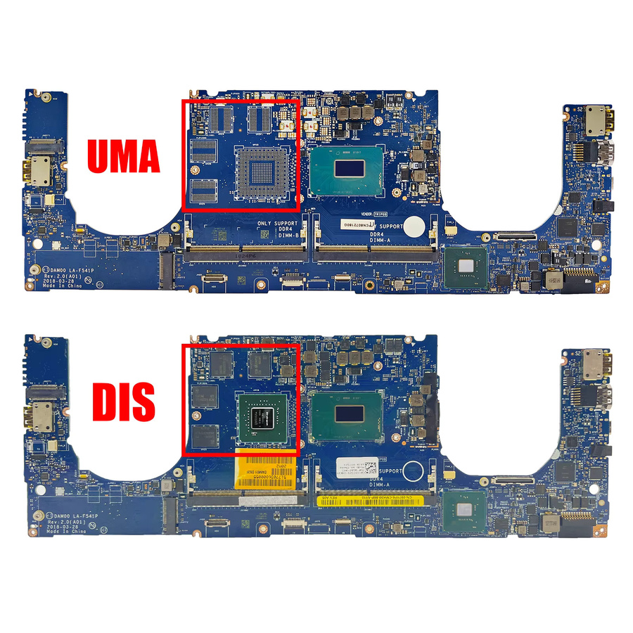Dell Precision 5530 und XPS 15 9570 Laptop-Motherboard LA-F541P mit I5 I7 I9 CPU und GTX1050 GTX1050TI P1000 P2000 Grafikkarte in Blau - Bild 2