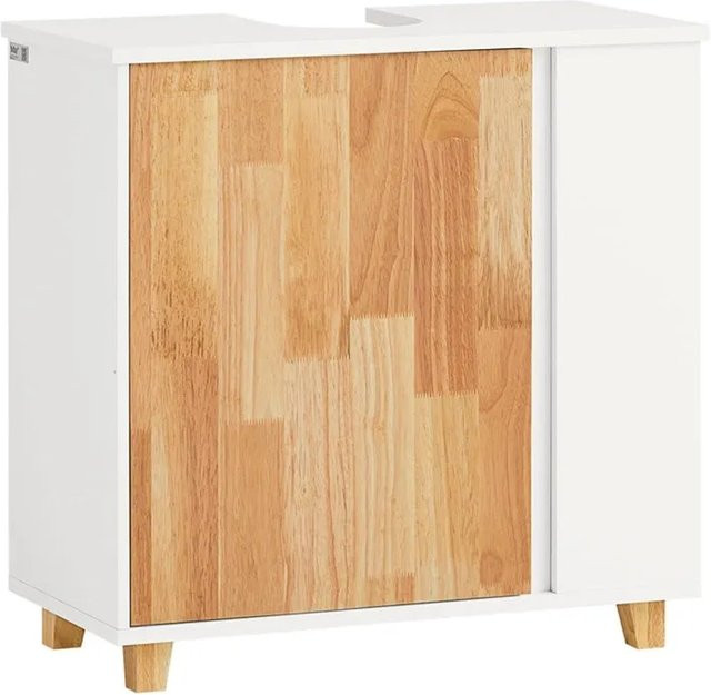 SoBuy Waschbeckenunterschrank aus Holz mit 2 offenen Fächern in Weiß, Breite: 60 cm, Tiefe: 29 cm, Höhe: 29 cm - Bild 1