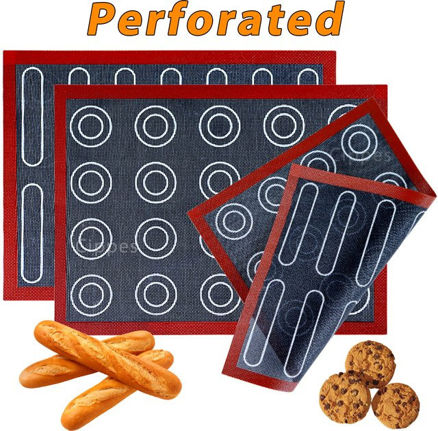 Cippes Wiederverwendbare Silikon-Backmatte mit Eclair und Choux-Puff-Muster, Perforierte Antihaft-Ofeneinlage für Kekse - Bild 1