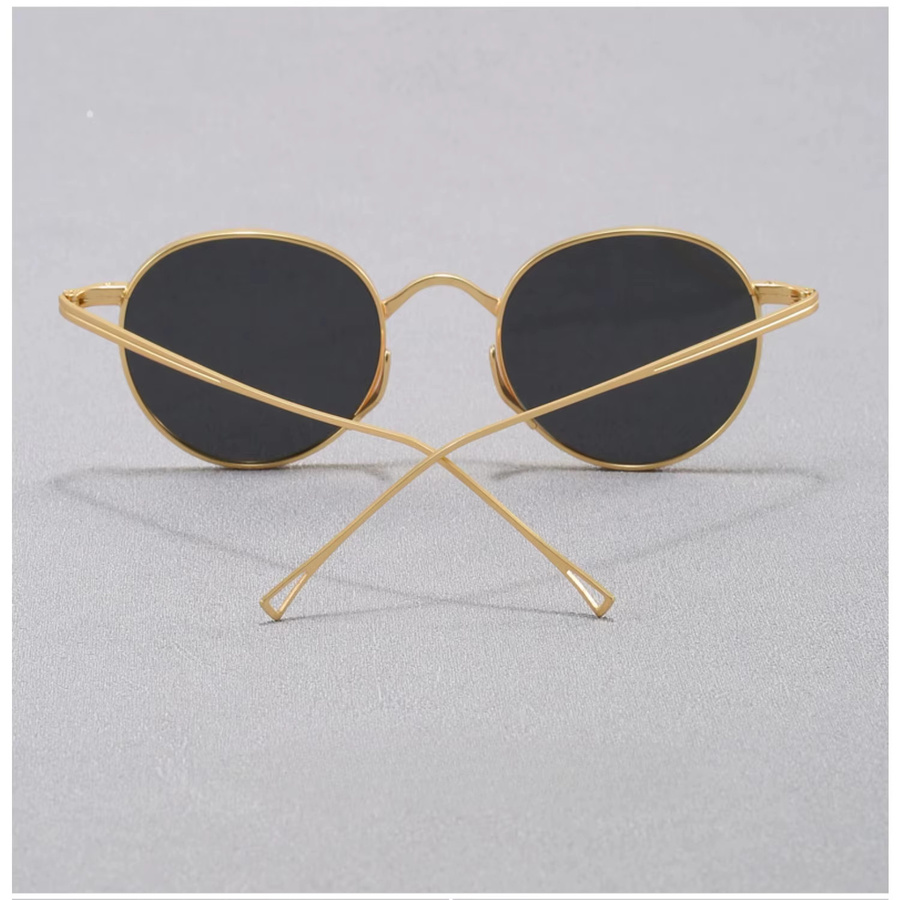 Cs Cojos Sonnenbrille, Runde, Vollrand, Metall, Gold, Unisex - Bild 2