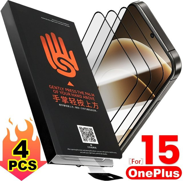 Displayschutzfolie aus gehärtetem Glas für OnePlus 15, transparent, 1–4 Stück Set - Bild 1