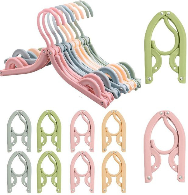 10er Set faltbare Reisekleiderbügel in Multicolor für unterwegs - Bild 1