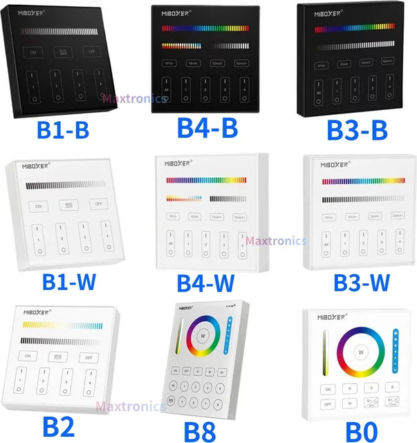 Miboxer LED-Touchpanel-Fernbedienung 2,4 GHz Dimmcontroller für B0 B1 B2 B3 B4 B8 Lampen (4-Zonen oder 8-Zonen für einfarbige, RGB+CCT, RGBW oder LED-Leuchten) - Bild 1