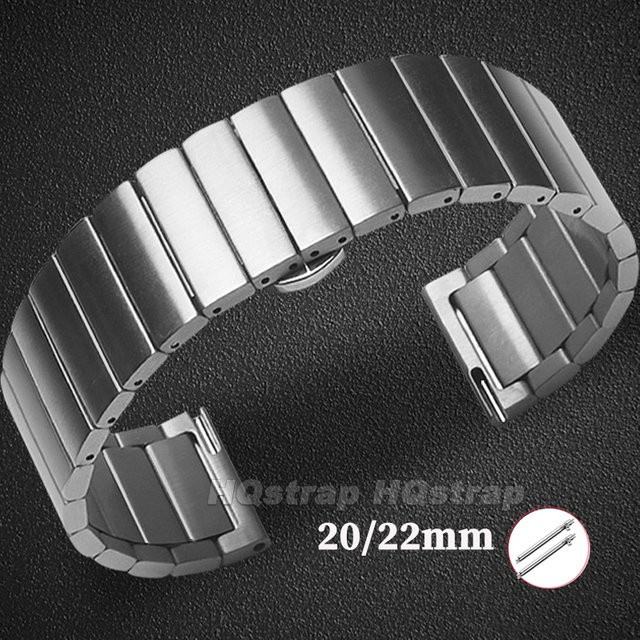 HQstrap Uhrenarmband Edelstahl, Silber, 20 mm, 22 mm, Unisex - Bild 1