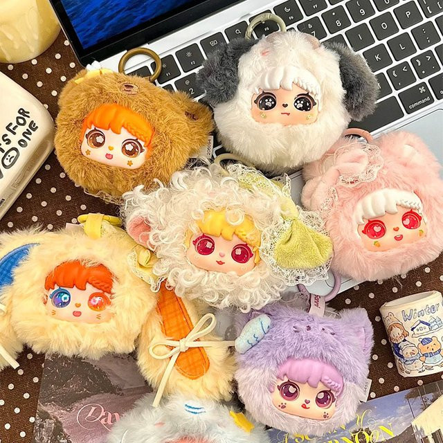 52TOYS Sanmi Tier Serie Make-Up Spiegel Plüsch Blind Box, Plüschtier, Bunt - Bild 1