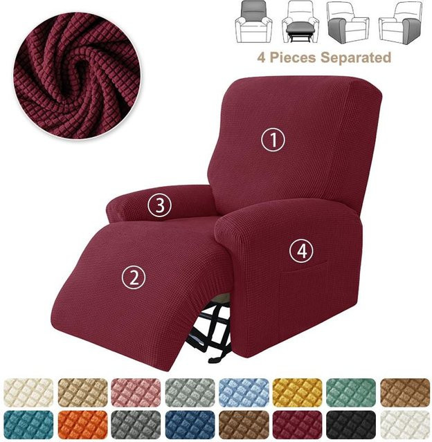 Bestbags 4-teiliger Sesselbezug aus Jacquard-Stretch-Material für 1-Sitzer, rutschfest und waschbar - Bild 1