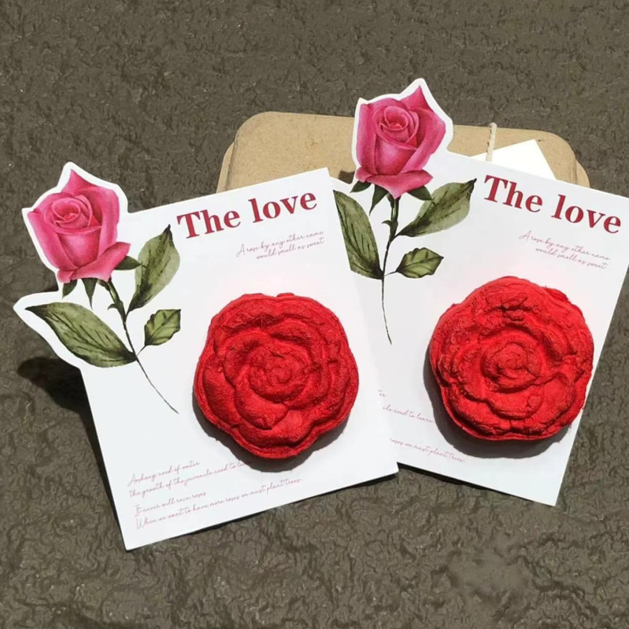 Kreative 3D-Popup-Grußkarte mit Rose und Blumensamen aus Papier in Rot - Bild 3