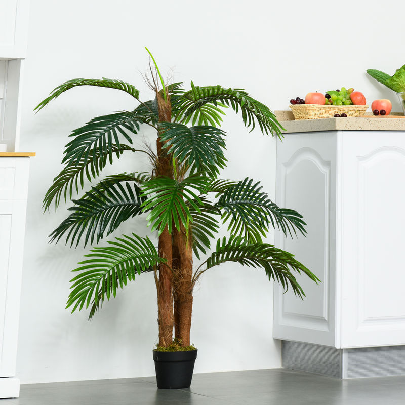 HOMCOM Künstliche Palme Grün in Betontopf, Höhe: 120 cm - Bild 2
