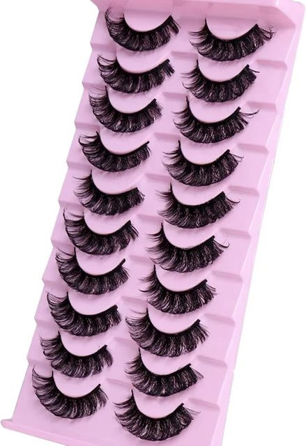 JIEFUXIN Streifenwimpern 3D Nerz DD Curl, 10 Paar, Unisex - Bild 1
