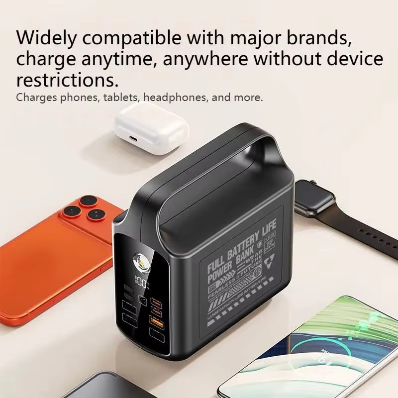 OnePlus Powerbank mit 50000 mAh Kapazität, 22,5W Schnellladefunktion, integriertem Kabel und Campinglicht in Schwarz oder Beige - Bild 4