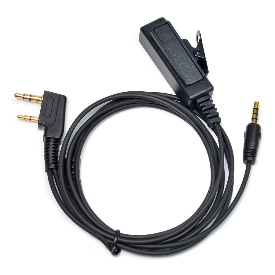 YNIBST 2-poliger K1 auf 3,5-mm-Headset-Audiokabel-Adapter mit Mikrofon in Schwarz für Kenwood und Baofeng UV-5R UV-82 BF-888S Walkie Talkie - Bild 2